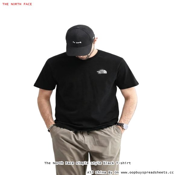 The North Face simple style black T-shirt