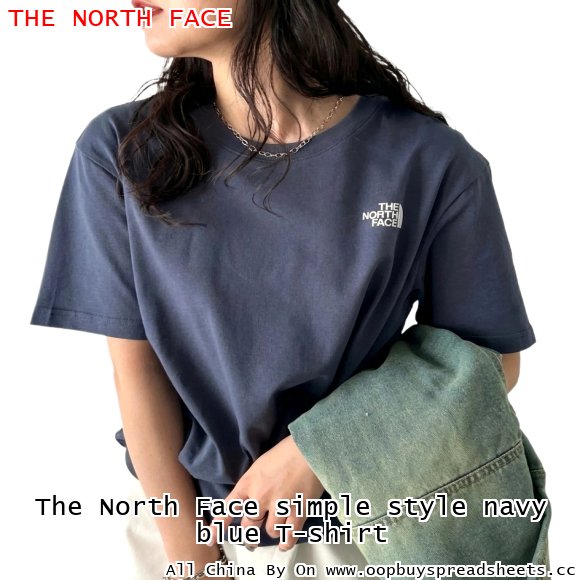 The North Face simple style navy blue T-shirt