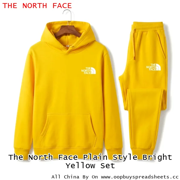 The North Face Plain Style Bright Yellow Set