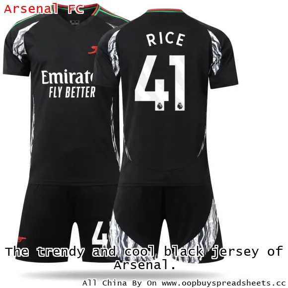 The trendy and cool black jersey of Arsenal.