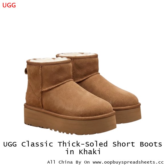 UGG Classic Thick-Soled Short Boots in Khaki