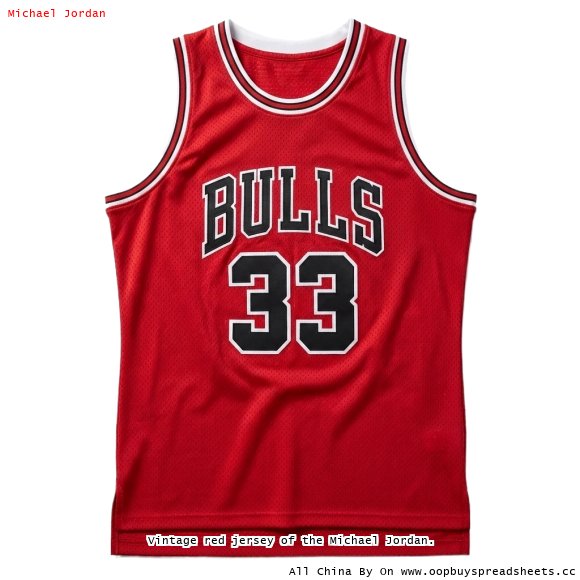 Vintage red jersey of the Michael Jordan.