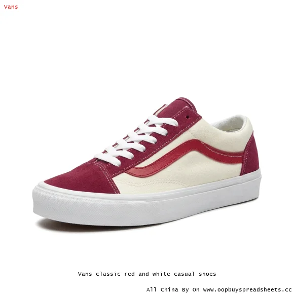 Vans classic red and white casual shoes