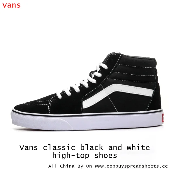 Vans classic black and white high-top shoes