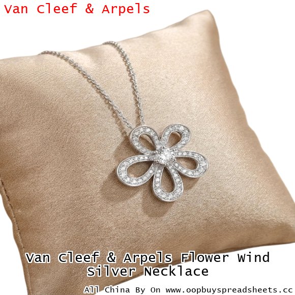 Van Cleef & Arpels Flower Wind Silver Necklace