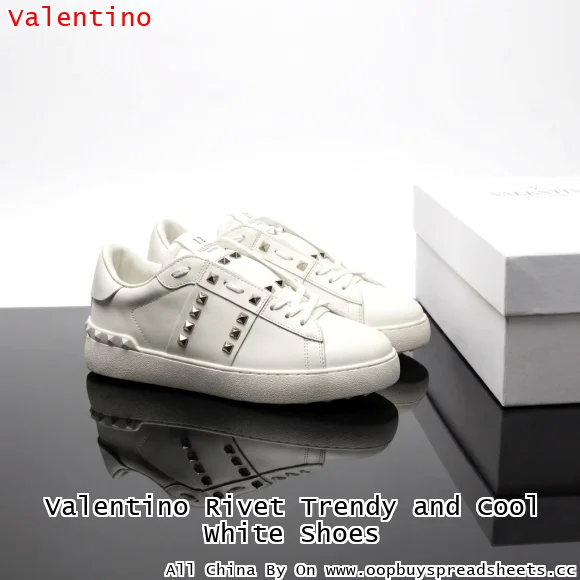 Valentino Rivet Trendy and Cool White Shoes
