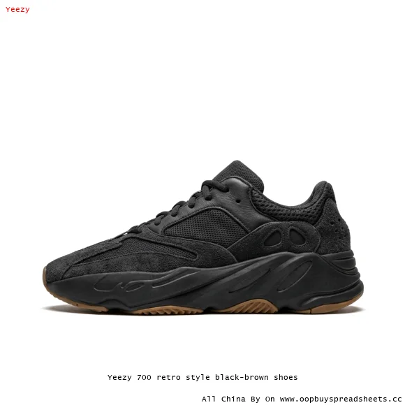 Yeezy 700 retro style black-brown shoes