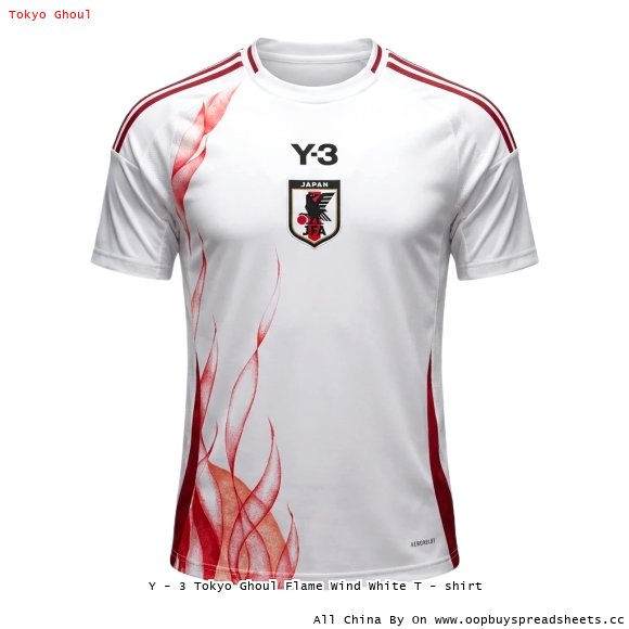 Y - 3 Tokyo Ghoul Flame Wind White T - shirt