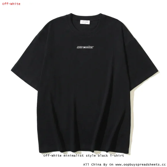 Off-White minimalist style black T-shirt