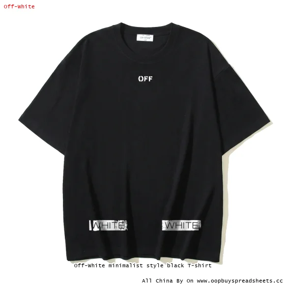 Off-White minimalist style black T-shirt
