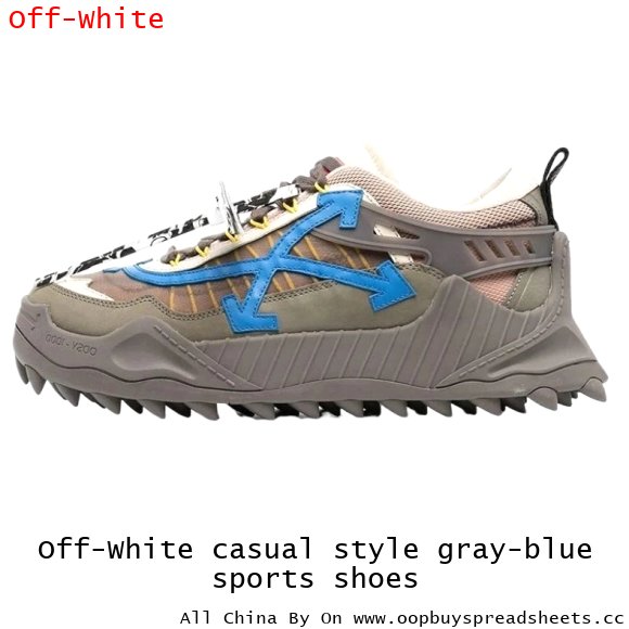 Off-White casual style gray-blue sports shoes