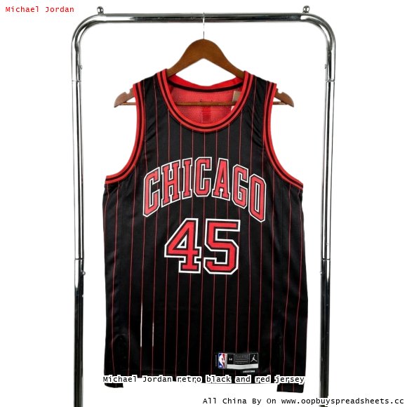Michael Jordan retro black and red jersey