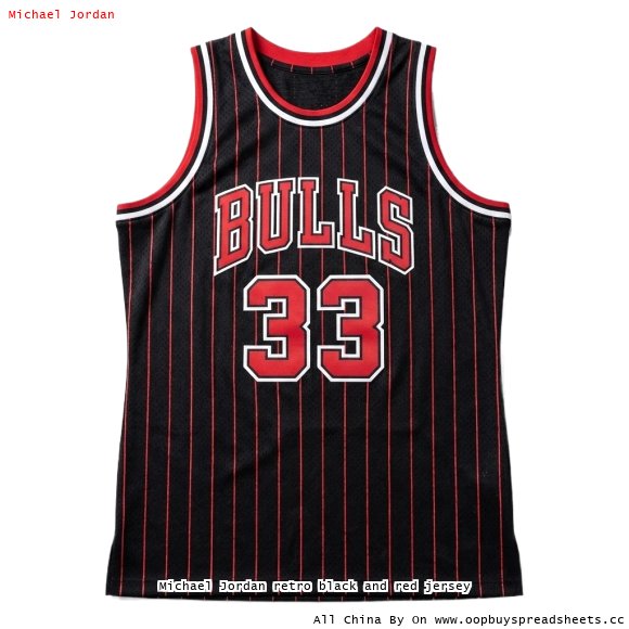 Michael Jordan retro black and red jersey