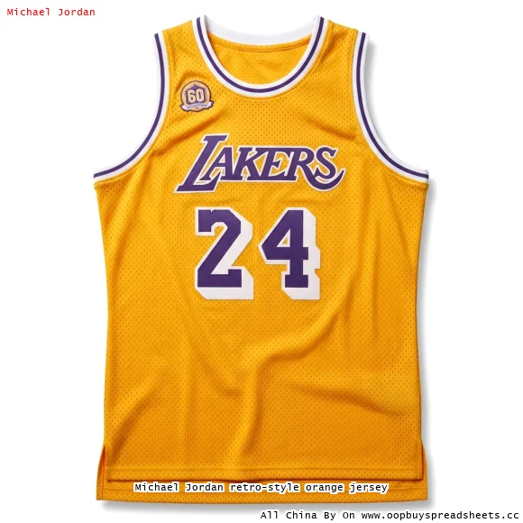 Michael Jordan retro-style orange jersey
