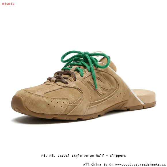 Miu Miu casual style beige half - slippers