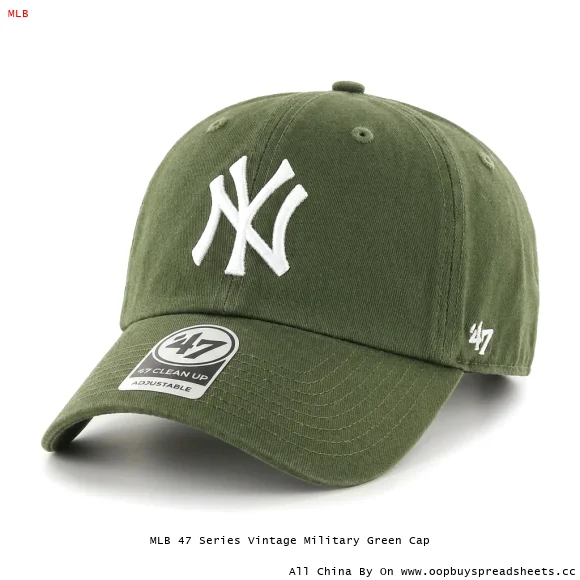 MLB 47 Series Vintage Military Green Cap