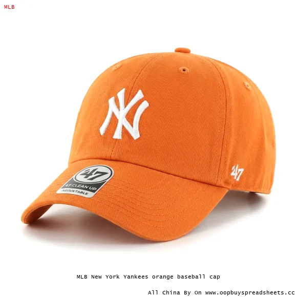 MLB New York Yankees orange baseball cap