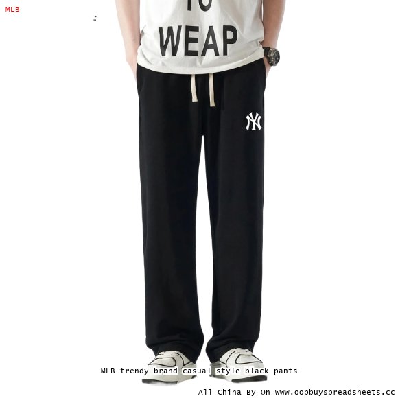MLB trendy brand casual style black pants
