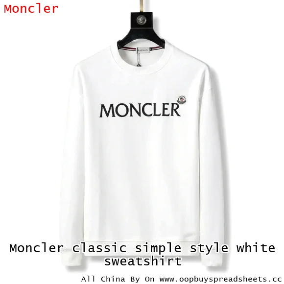 Moncler classic simple style white sweatshirt