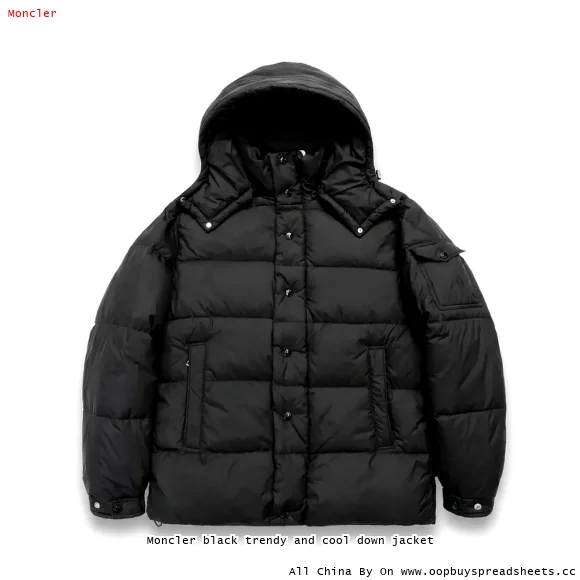 Moncler black trendy and cool down jacket