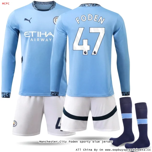 Manchester City Foden sporty blue jersey