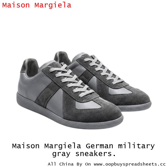 Maison Margiela German military gray sneakers.