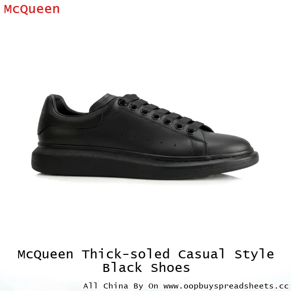 McQueen Thick-soled Casual Style Black Shoes