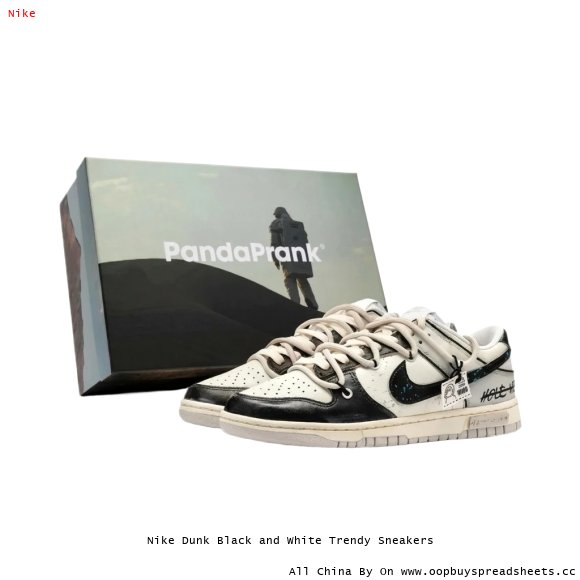 Nike Dunk Black and White Trendy Sneakers