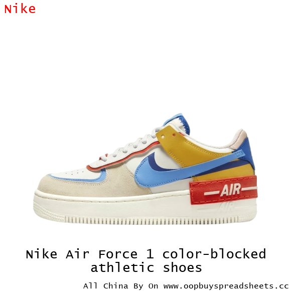 Nike Air Force 1 color-blocked athletic shoes