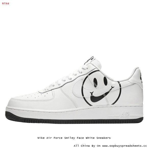 Nike Air Force Smiley Face White Sneakers
