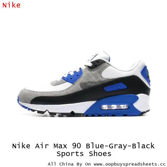Nike Air Max 90 Blue-Gray-Black Sports Shoes