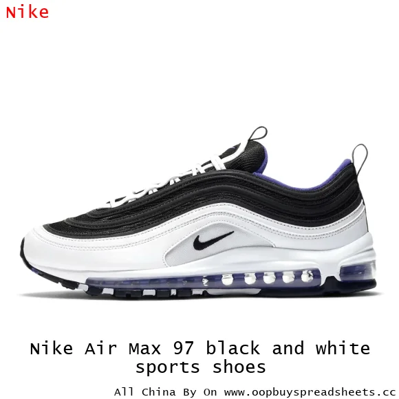 Nike Air Max 97 black and white sports shoes