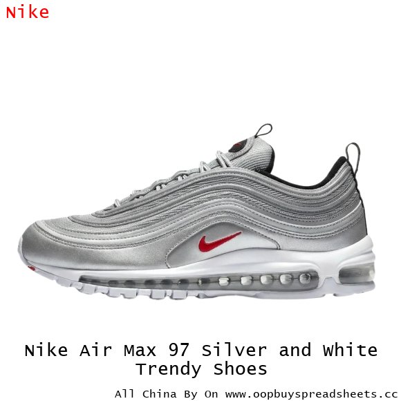 Nike Air Max 97 Silver and White Trendy Shoes