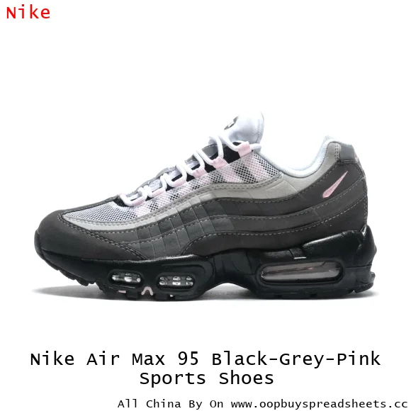 Nike Air Max 95 Black-Grey-Pink Sports Shoes