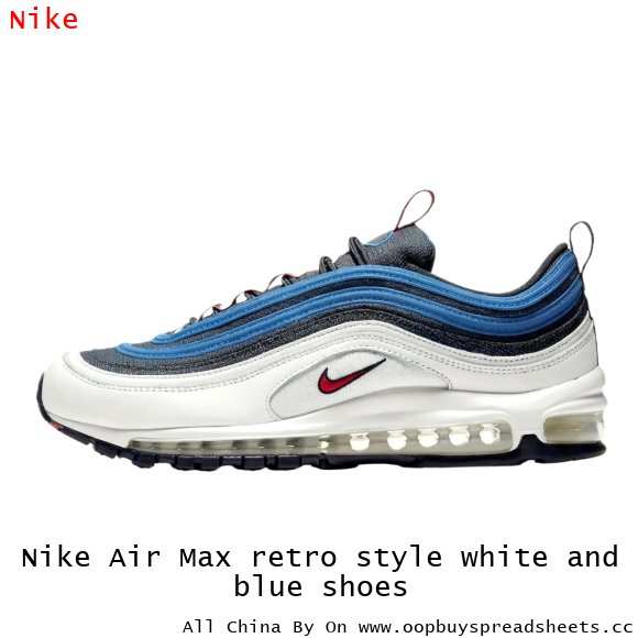 Nike Air Max retro style white and blue shoes