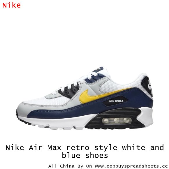 Nike Air Max retro style white and blue shoes