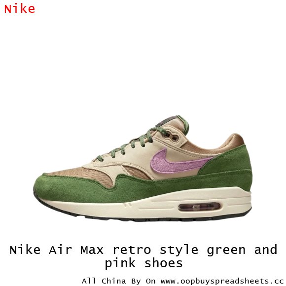 Nike Air Max retro style green and pink shoes
