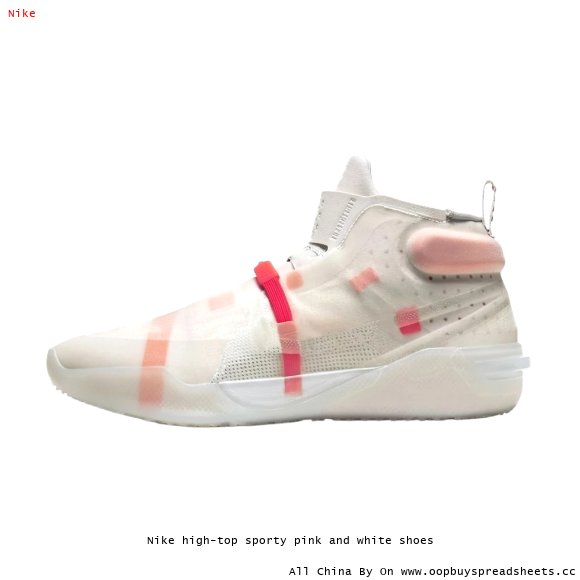 Nike high-top sporty pink and white shoes
