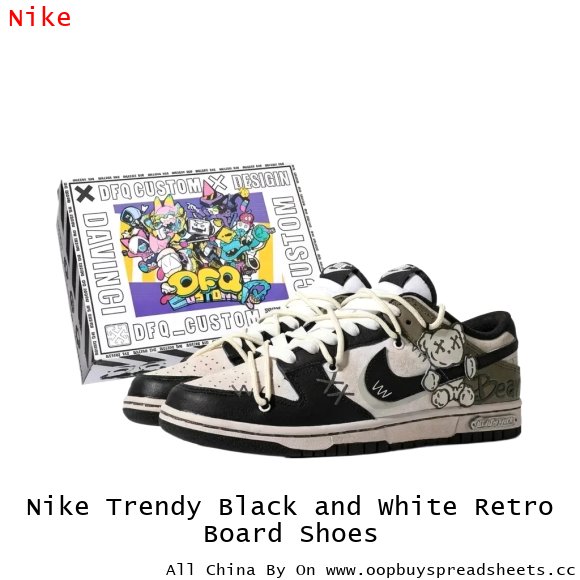 Nike Trendy Black and White Retro Board Shoes