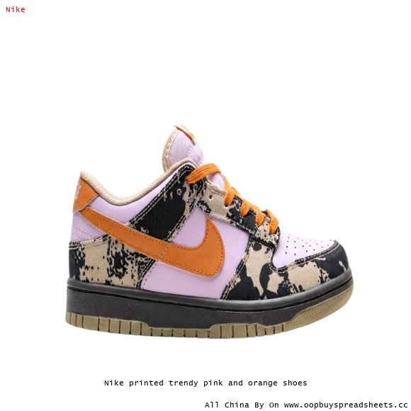 Nike printed trendy pink and orange shoes