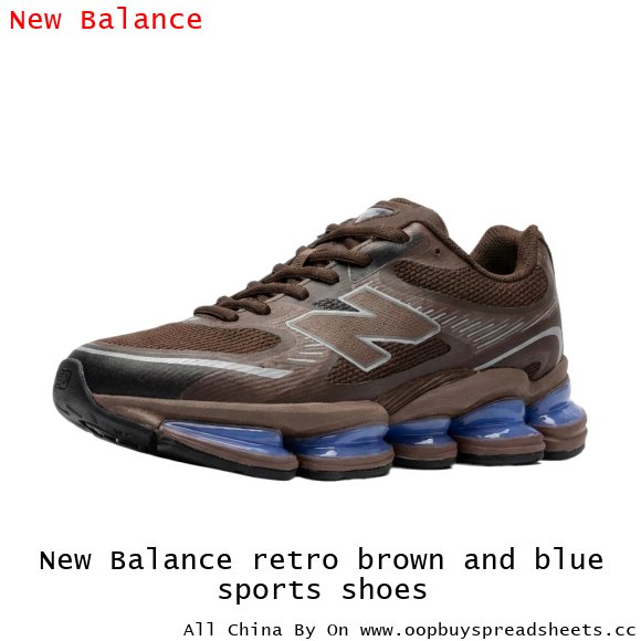 New Balance retro brown and blue sports shoes
