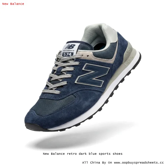 New Balance retro dark blue sports shoes