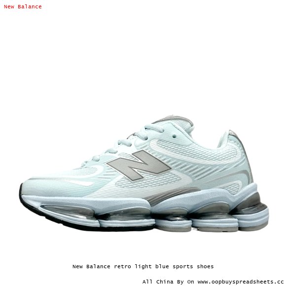 New Balance retro light blue sports shoes