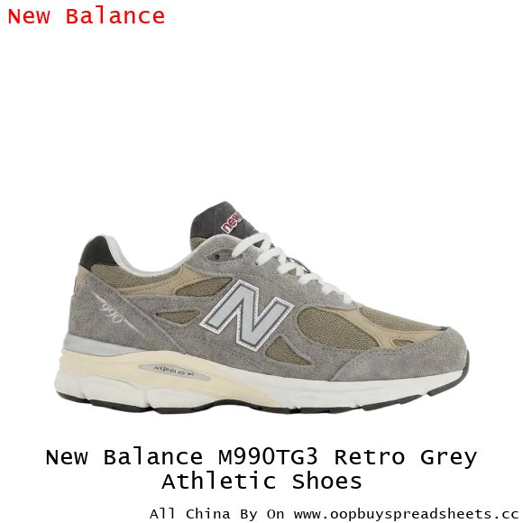 New Balance M990TG3 Retro Grey Athletic Shoes