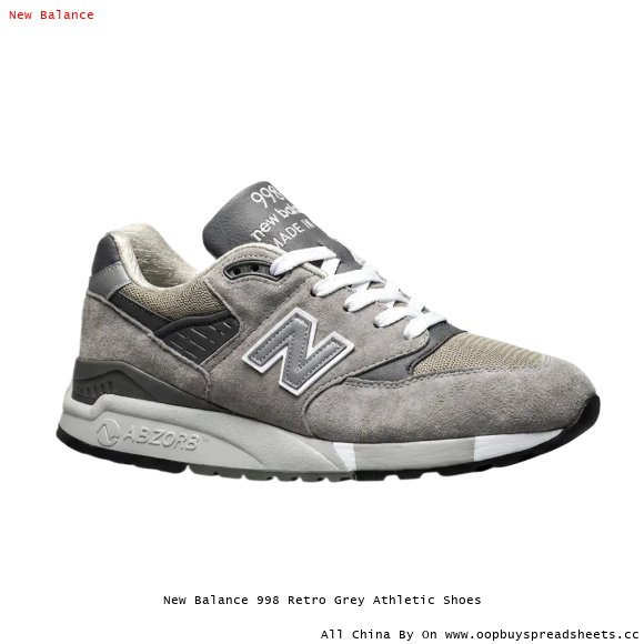 New Balance 998 Retro Grey Athletic Shoes
