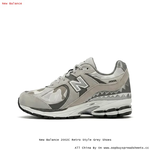 New Balance 2002C Retro Style Grey Shoes