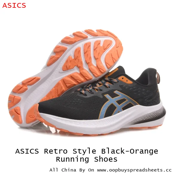 ASICS Retro Style Black-Orange Running Shoes
