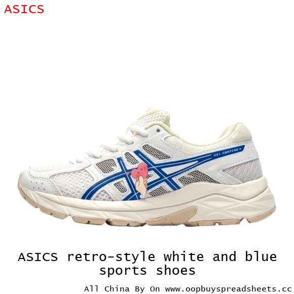 ASICS retro-style white and blue sports shoes