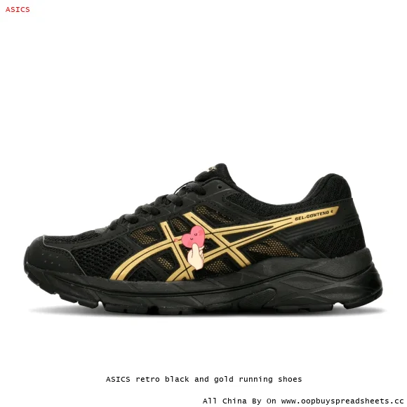 ASICS retro black and gold running shoes