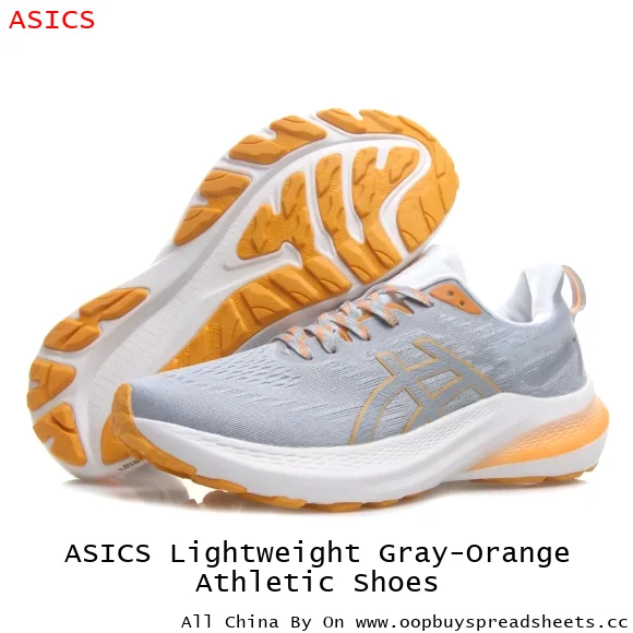 ASICS Lightweight Gray-Orange Athletic Shoes